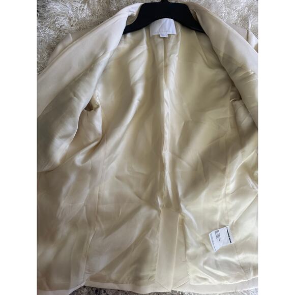 Alexander Wang Virgin Wool Shawl Lapel Blazer Size 8 Off-White - Picture 6 of 6